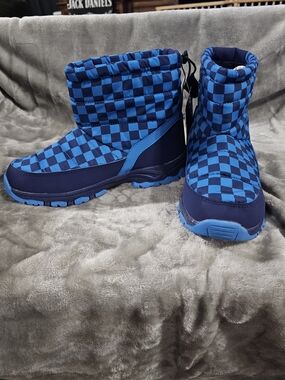 Ecko Unlimited Kids Blue Checkerboard Snow Boots